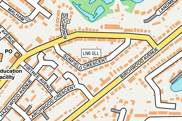 LN6 0LL map - OS OpenMap – Local (Ordnance Survey)