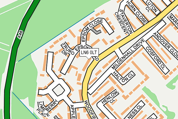 LN6 0LT map - OS OpenMap – Local (Ordnance Survey)