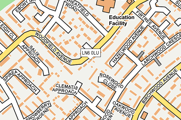 LN6 0LU map - OS OpenMap – Local (Ordnance Survey)