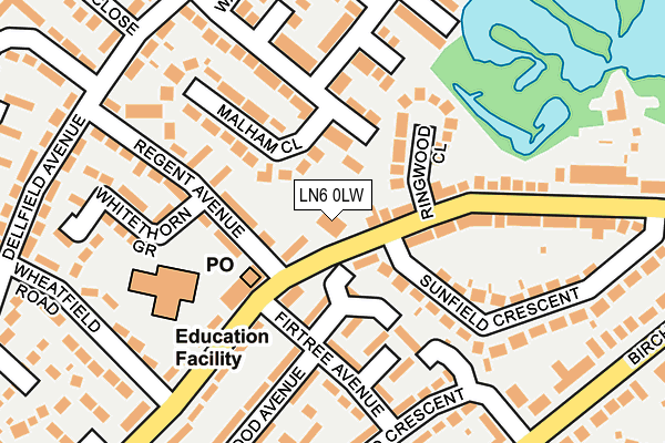 LN6 0LW map - OS OpenMap – Local (Ordnance Survey)