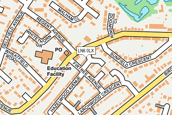 LN6 0LX map - OS OpenMap – Local (Ordnance Survey)