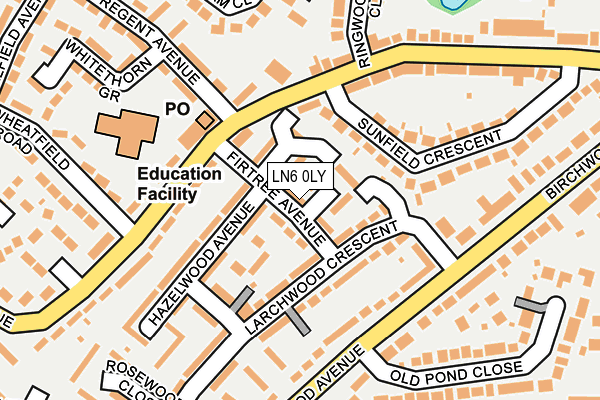 LN6 0LY map - OS OpenMap – Local (Ordnance Survey)