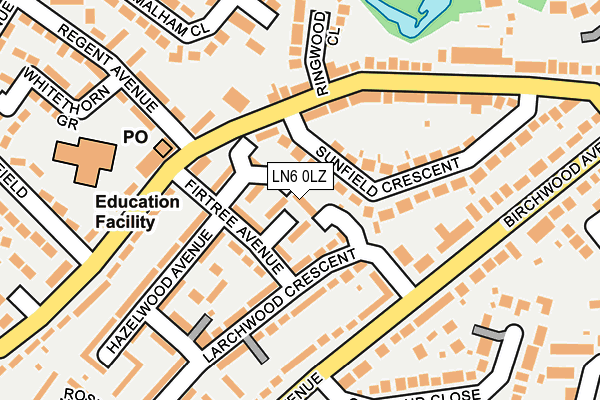 LN6 0LZ map - OS OpenMap – Local (Ordnance Survey)