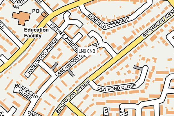 LN6 0NB map - OS OpenMap – Local (Ordnance Survey)