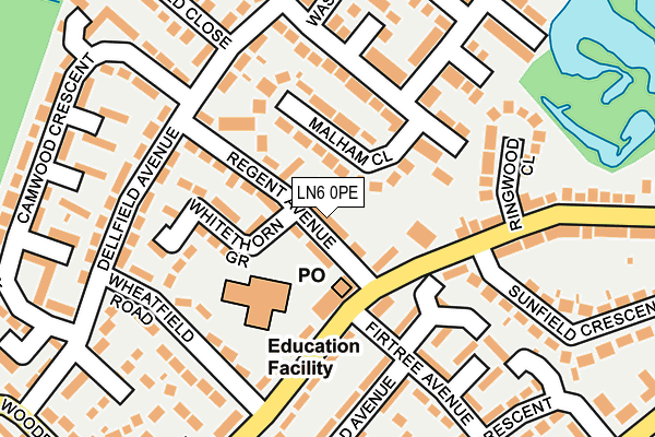 LN6 0PE map - OS OpenMap – Local (Ordnance Survey)