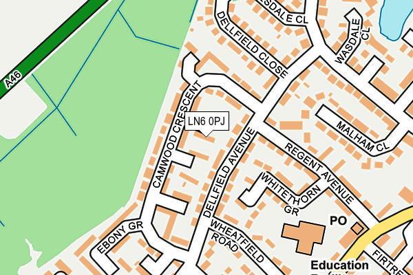 LN6 0PJ map - OS OpenMap – Local (Ordnance Survey)