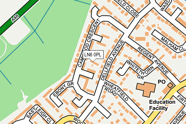 LN6 0PL map - OS OpenMap – Local (Ordnance Survey)