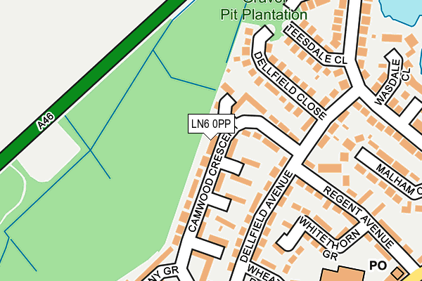 LN6 0PP map - OS OpenMap – Local (Ordnance Survey)