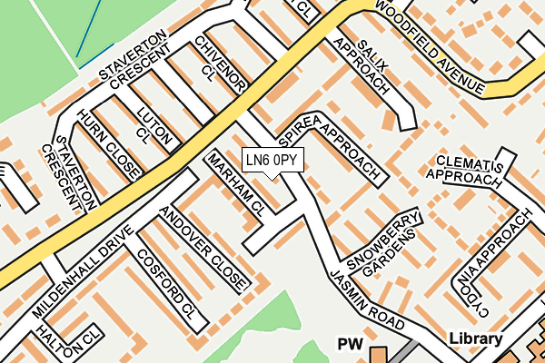 LN6 0PY map - OS OpenMap – Local (Ordnance Survey)