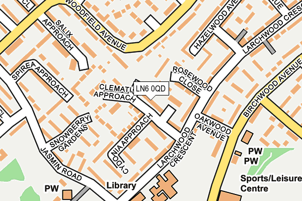 LN6 0QD map - OS OpenMap – Local (Ordnance Survey)