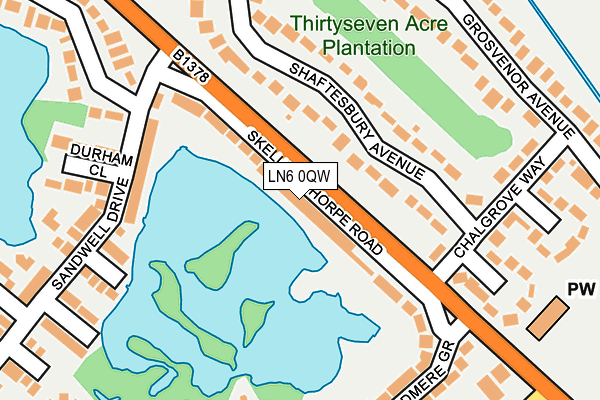 LN6 0QW map - OS OpenMap – Local (Ordnance Survey)