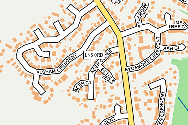 LN6 0RD map - OS OpenMap – Local (Ordnance Survey)