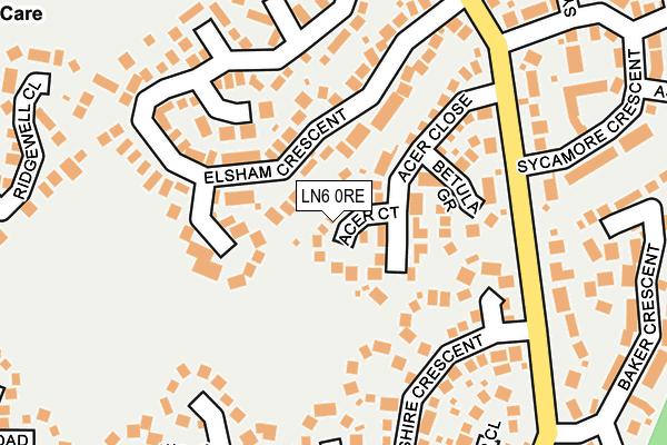 LN6 0RE map - OS OpenMap – Local (Ordnance Survey)