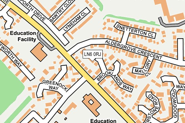 LN6 0RJ map - OS OpenMap – Local (Ordnance Survey)