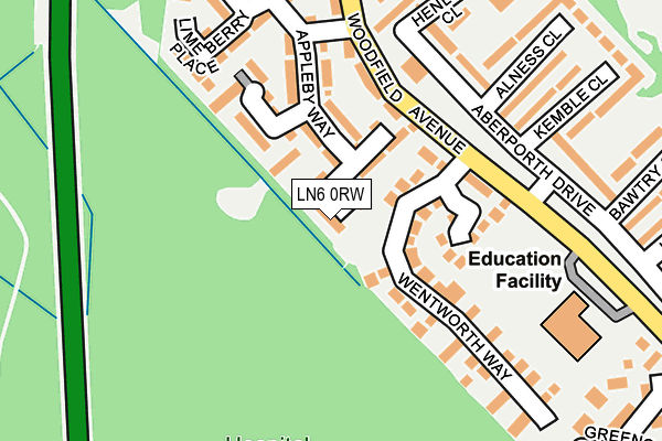 LN6 0RW map - OS OpenMap – Local (Ordnance Survey)