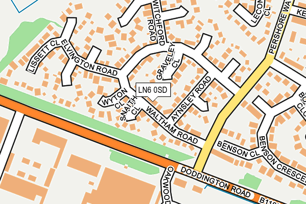 LN6 0SD map - OS OpenMap – Local (Ordnance Survey)