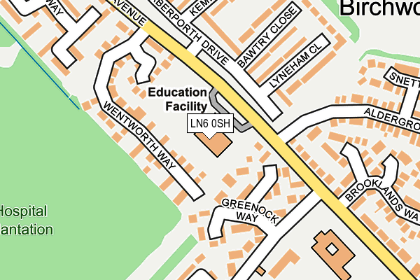 LN6 0SH map - OS OpenMap – Local (Ordnance Survey)