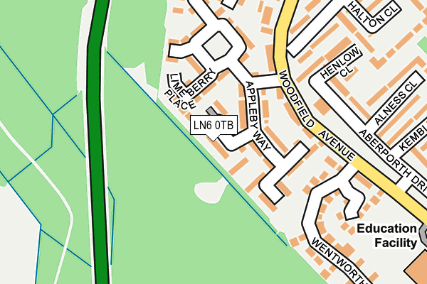 LN6 0TB map - OS OpenMap – Local (Ordnance Survey)