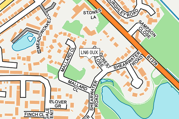 LN6 0UX map - OS OpenMap – Local (Ordnance Survey)