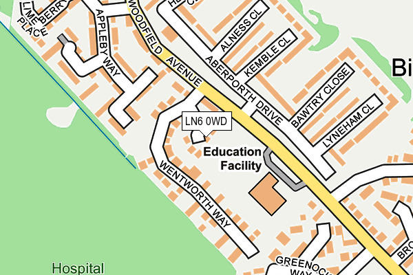 LN6 0WD map - OS OpenMap – Local (Ordnance Survey)