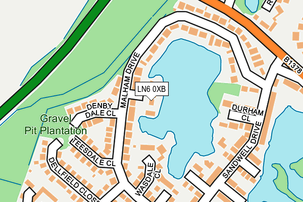 LN6 0XB map - OS OpenMap – Local (Ordnance Survey)