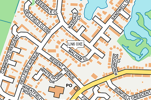 LN6 0XE map - OS OpenMap – Local (Ordnance Survey)