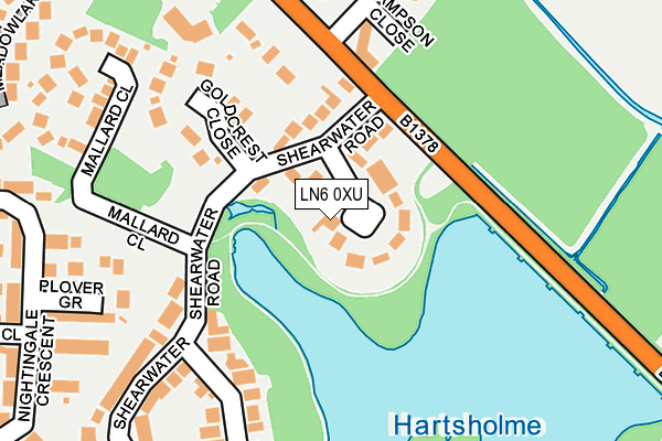 LN6 0XU map - OS OpenMap – Local (Ordnance Survey)