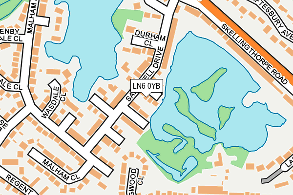 LN6 0YB map - OS OpenMap – Local (Ordnance Survey)