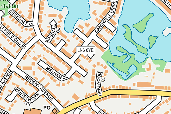 LN6 0YE map - OS OpenMap – Local (Ordnance Survey)