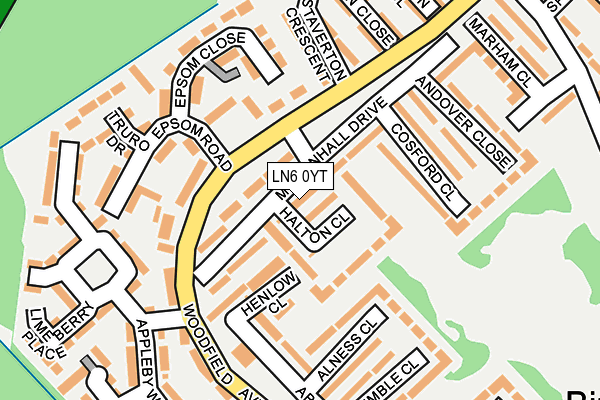 LN6 0YT map - OS OpenMap – Local (Ordnance Survey)