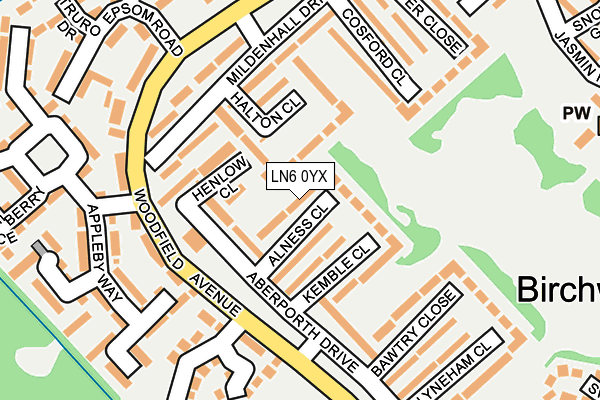 LN6 0YX map - OS OpenMap – Local (Ordnance Survey)