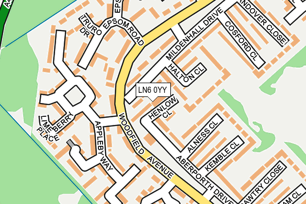 LN6 0YY map - OS OpenMap – Local (Ordnance Survey)