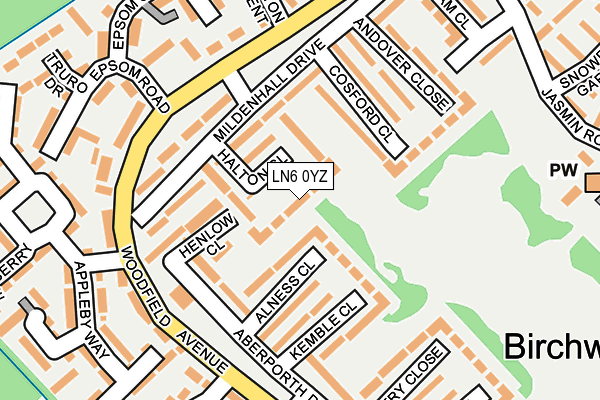 LN6 0YZ map - OS OpenMap – Local (Ordnance Survey)