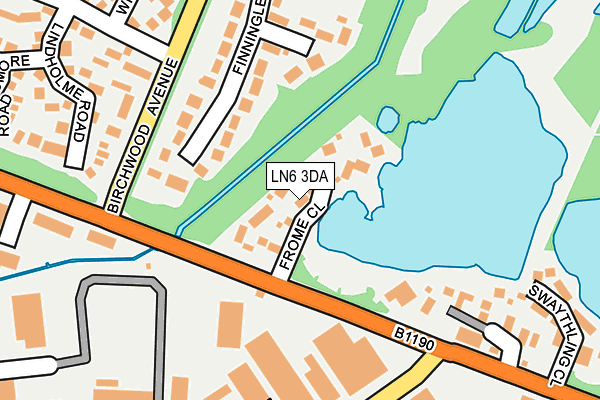 LN6 3DA map - OS OpenMap – Local (Ordnance Survey)