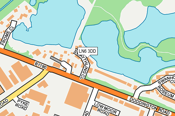 LN6 3DD map - OS OpenMap – Local (Ordnance Survey)
