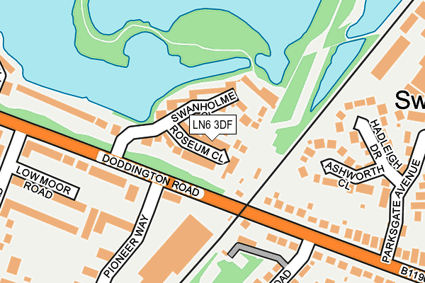 LN6 3DF map - OS OpenMap – Local (Ordnance Survey)