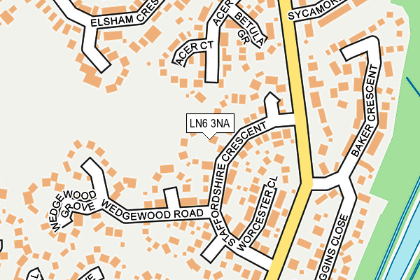 LN6 3NA map - OS OpenMap – Local (Ordnance Survey)