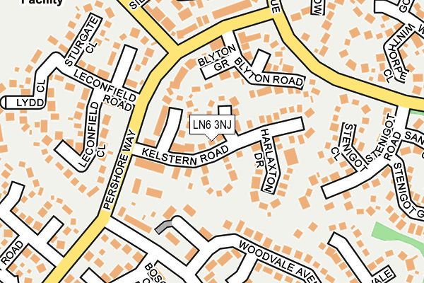 LN6 3NJ map - OS OpenMap – Local (Ordnance Survey)