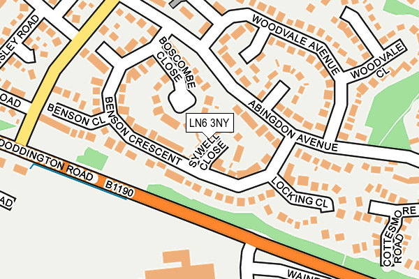 LN6 3NY map - OS OpenMap – Local (Ordnance Survey)