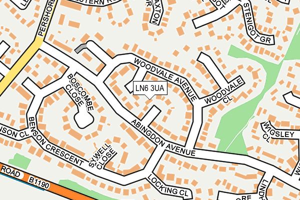 LN6 3UA map - OS OpenMap – Local (Ordnance Survey)