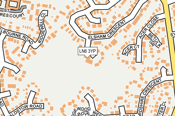 LN6 3YP map - OS OpenMap – Local (Ordnance Survey)