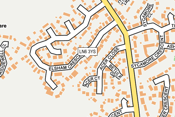 LN6 3YS map - OS OpenMap – Local (Ordnance Survey)