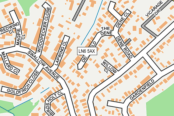 LN6 5AX map - OS OpenMap – Local (Ordnance Survey)