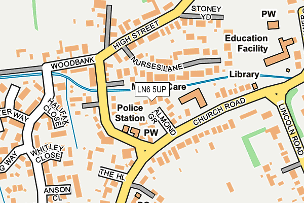 LN6 5UP map - OS OpenMap – Local (Ordnance Survey)