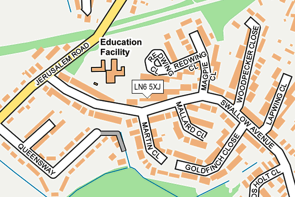 LN6 5XJ map - OS OpenMap – Local (Ordnance Survey)