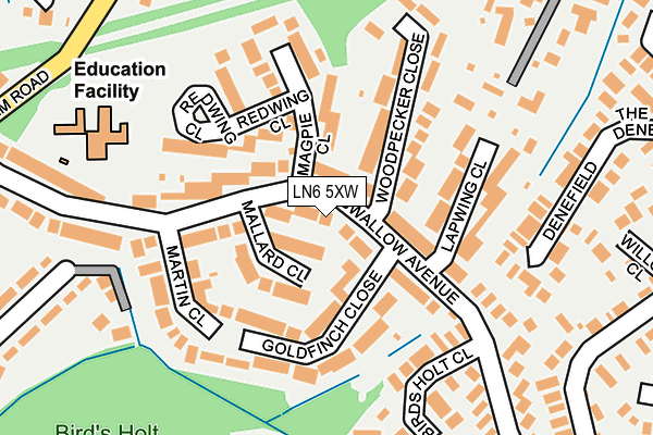 LN6 5XW map - OS OpenMap – Local (Ordnance Survey)