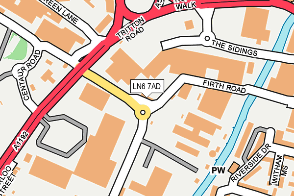 LN6 7AD map - OS OpenMap – Local (Ordnance Survey)