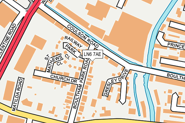 LN6 7AE map - OS OpenMap – Local (Ordnance Survey)