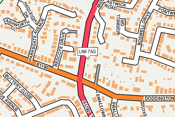 LN6 7AG map - OS OpenMap – Local (Ordnance Survey)