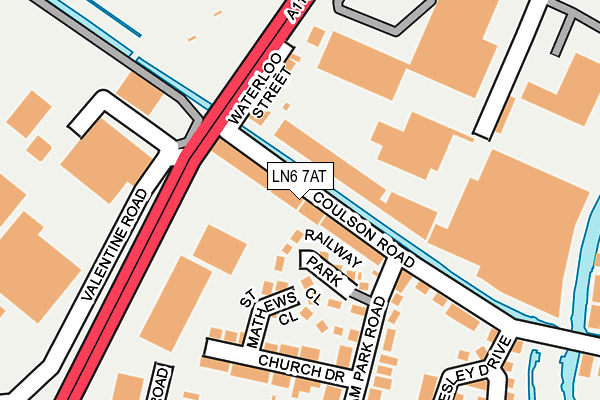 LN6 7AT map - OS OpenMap – Local (Ordnance Survey)